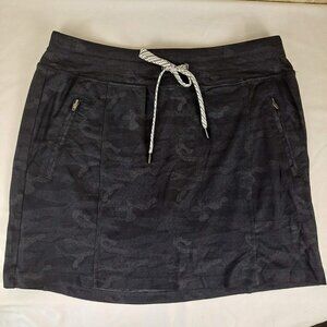 M Favorite Soft Skort Size Medium Black Drawstring Elastic Waist Front Pockets